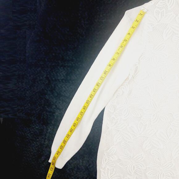 Sweater Size 18-20 Lace White Fairycore Romantic Quiet Luxury Classic Chic NWT - Picture 5 of 16